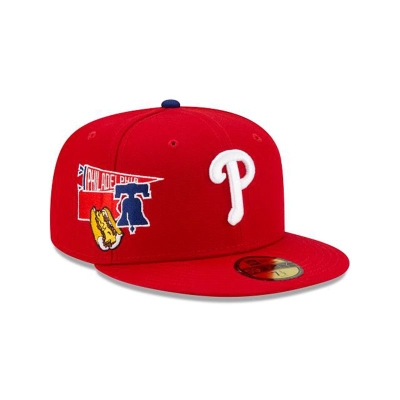 Philadelphia Phillies Gorra | New Era MLB City Patch 59fifty Fitted Cap Mexico - Rojos